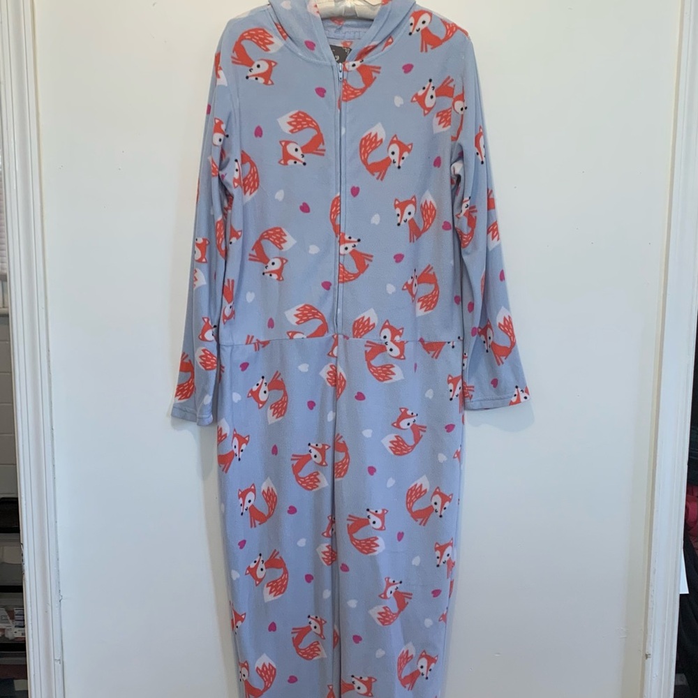 PJ Couture Fox Hoodie Onesie Fleece Pajamas